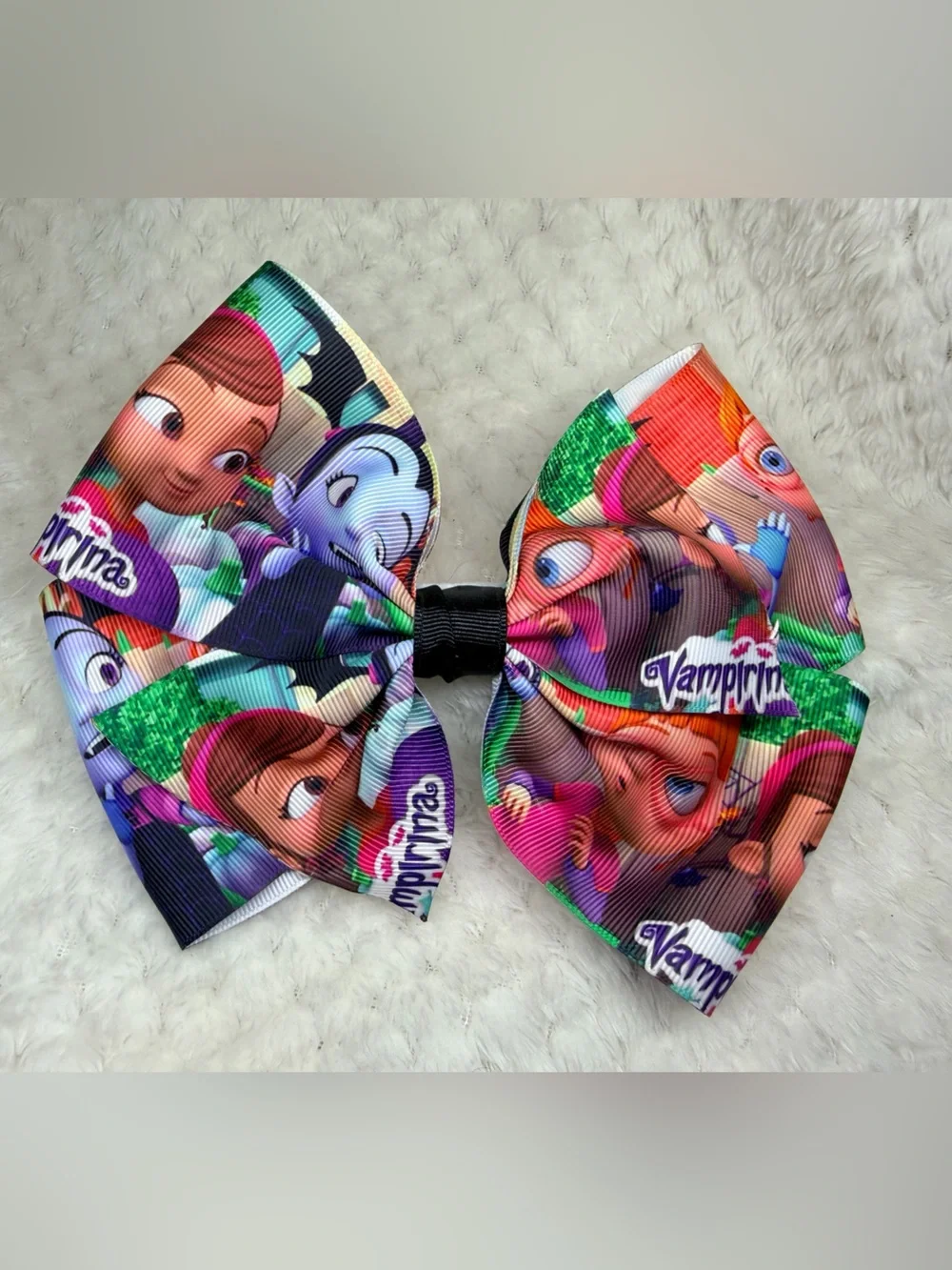 Large Vampirina Print Hair Bow - Multi